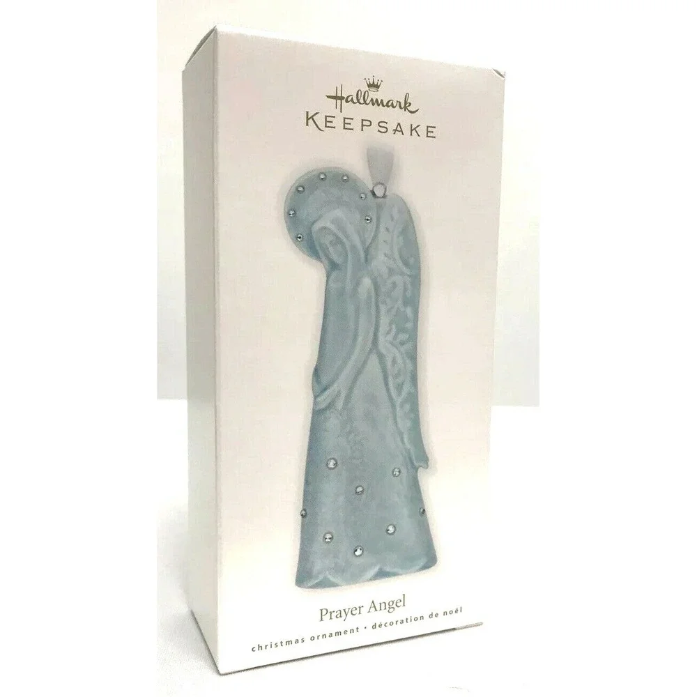 Hallmark 2010 Keepsake Ceramic‎ Prayer Angel Christmas Blue Ornament New